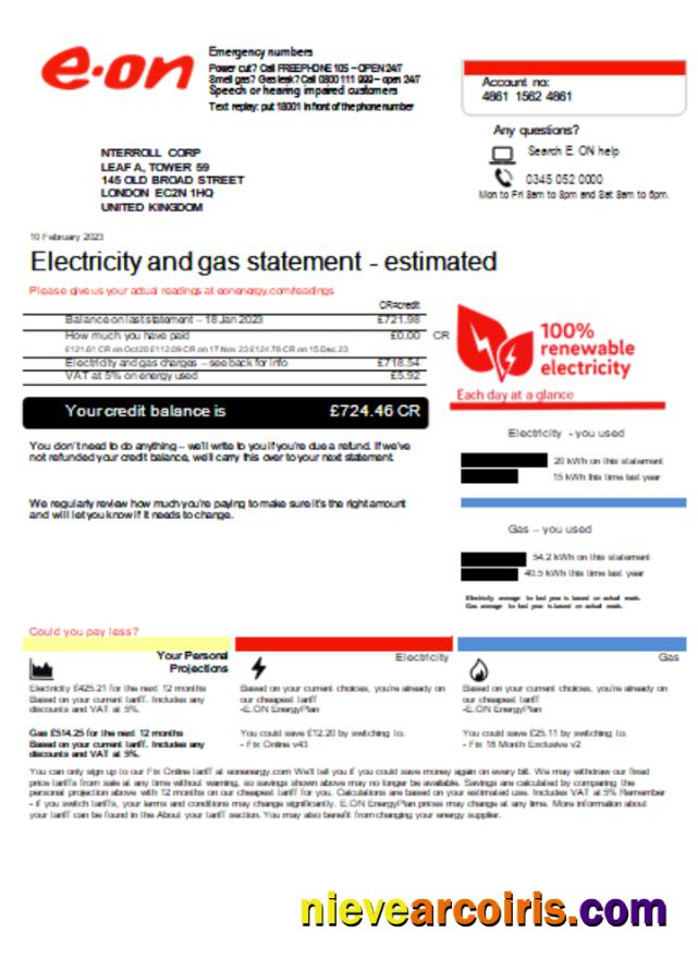 E.ON UK utility business bill